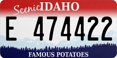ID license plate E474422