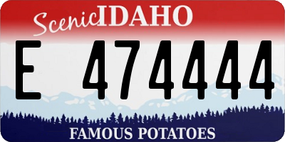 ID license plate E474444