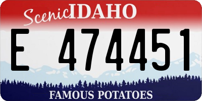 ID license plate E474451