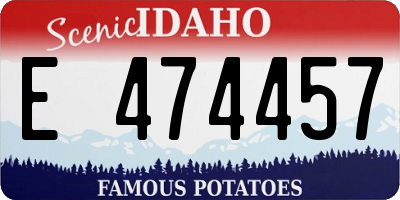 ID license plate E474457