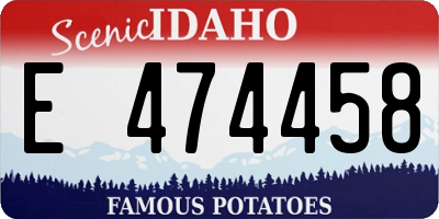 ID license plate E474458