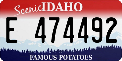ID license plate E474492