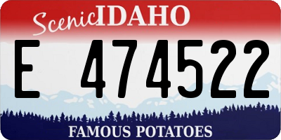 ID license plate E474522