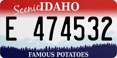 ID license plate E474532