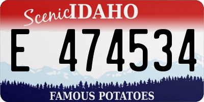 ID license plate E474534