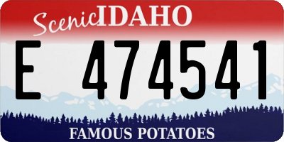 ID license plate E474541