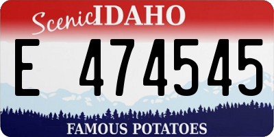 ID license plate E474545