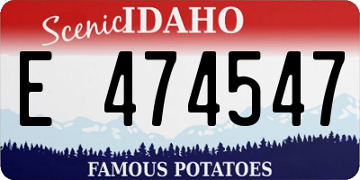ID license plate E474547