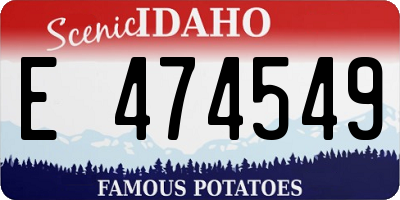 ID license plate E474549