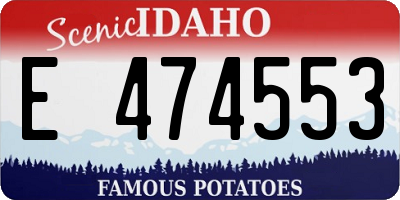 ID license plate E474553
