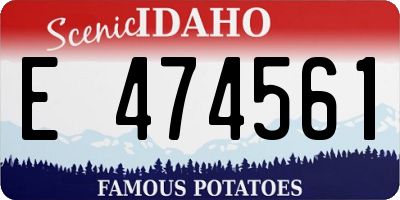 ID license plate E474561