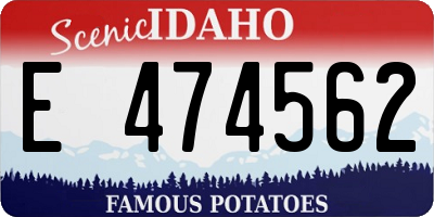 ID license plate E474562