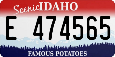 ID license plate E474565