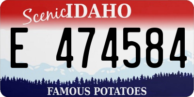 ID license plate E474584