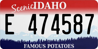 ID license plate E474587