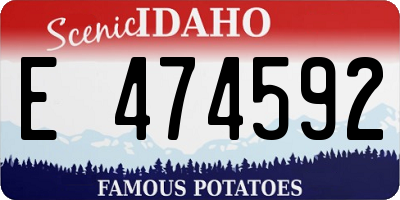 ID license plate E474592