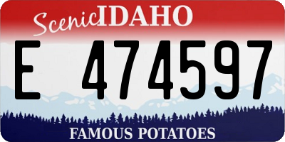 ID license plate E474597
