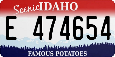 ID license plate E474654