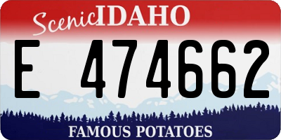 ID license plate E474662