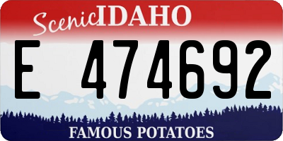 ID license plate E474692