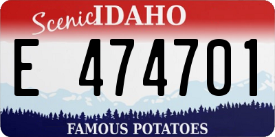ID license plate E474701