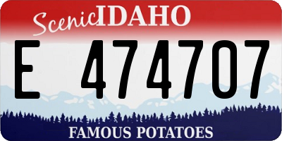 ID license plate E474707