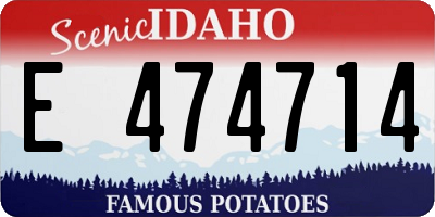 ID license plate E474714