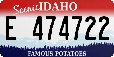 ID license plate E474722
