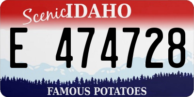 ID license plate E474728