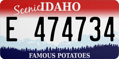 ID license plate E474734