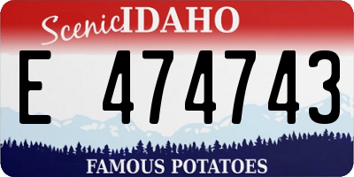ID license plate E474743
