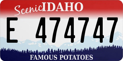ID license plate E474747