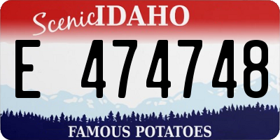 ID license plate E474748