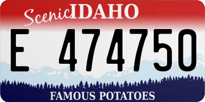 ID license plate E474750