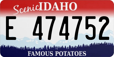 ID license plate E474752