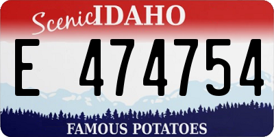 ID license plate E474754