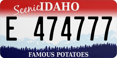 ID license plate E474777