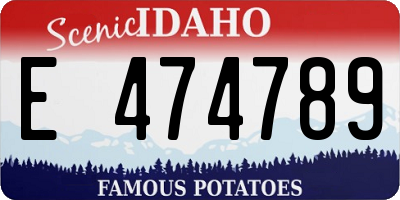 ID license plate E474789
