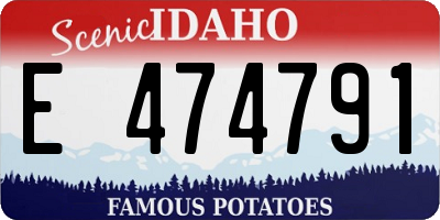 ID license plate E474791