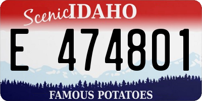 ID license plate E474801