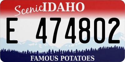 ID license plate E474802