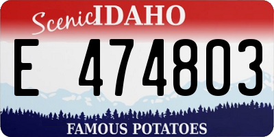 ID license plate E474803