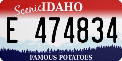 ID license plate E474834