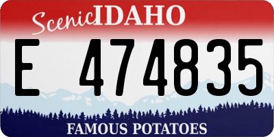 ID license plate E474835