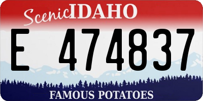 ID license plate E474837