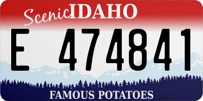 ID license plate E474841