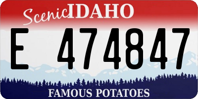 ID license plate E474847