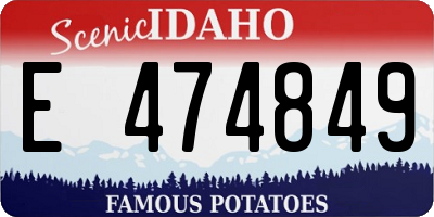 ID license plate E474849