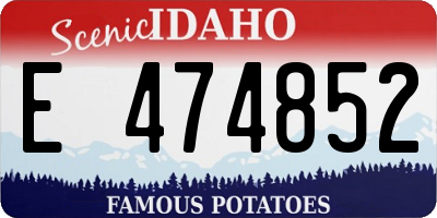 ID license plate E474852