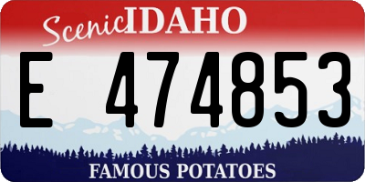 ID license plate E474853